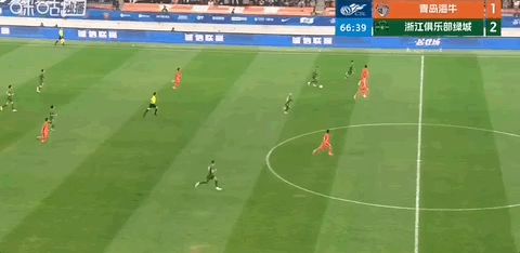 浙江队王钰栋双响助队逆转青岛海牛