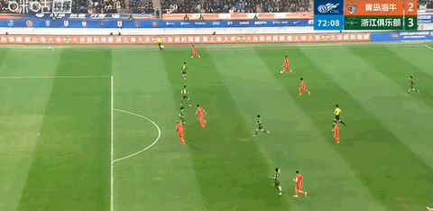 浙江队王钰栋双响助队逆转青岛海牛